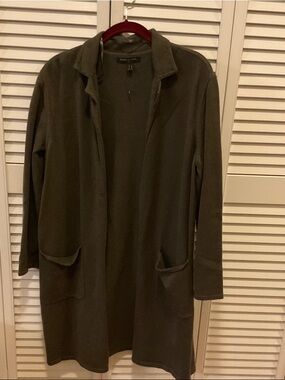 Banana Republic Olive Open-Front Long Cardigan